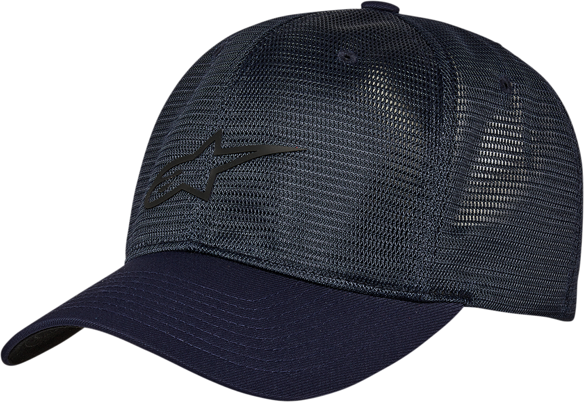 Alpinestars Flow Mesh Navy Hat in Small/Medium with breathable mesh design and curved brim
