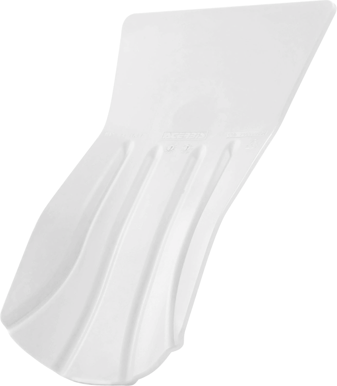 A white Acerbis linkage guard body for motorcycle with protective coverage, featuring the Acerbis branding and mounting points.