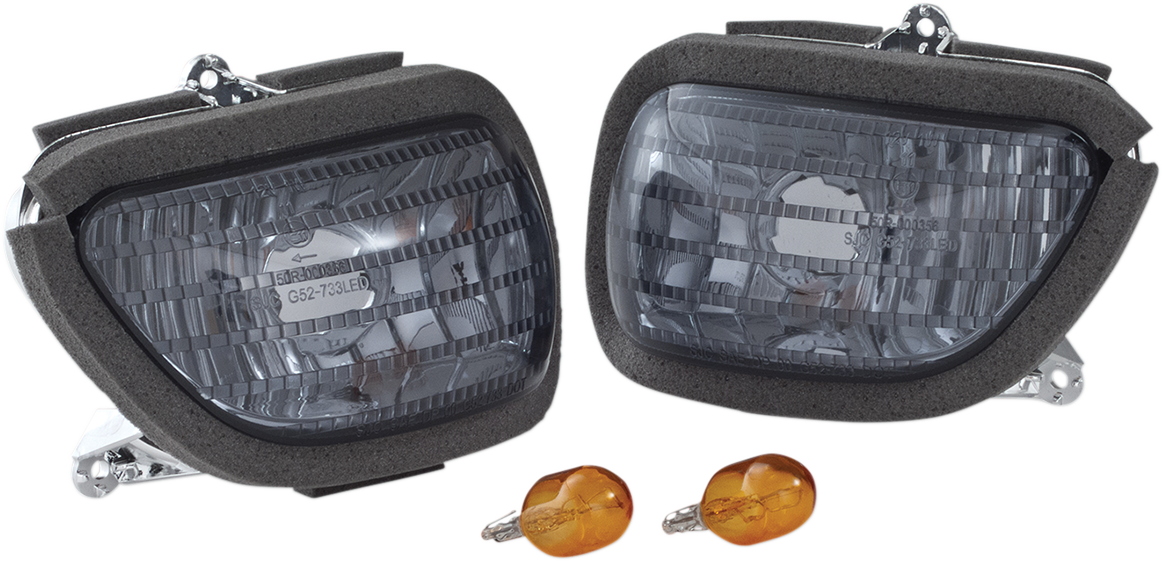 SHOW CHROME Front Turn Signal - 01-19 GL 1800/13-16 F6B - Smoke 52-733SK - Howling Moto
