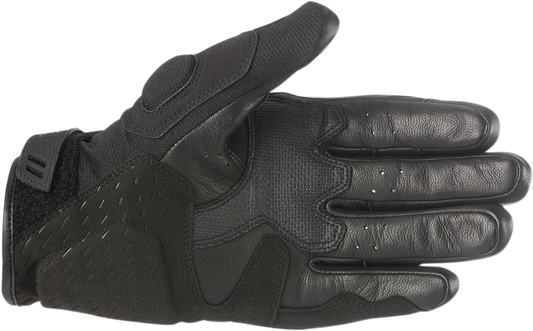 Black ALPINESTARS C-30 Drystar® motorcycle gloves in size medium, showing the gloves with textured palm and protective knuckles.