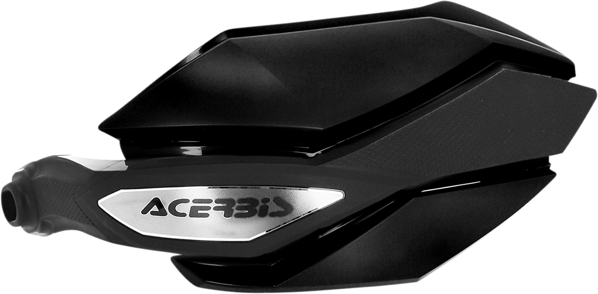 Acerbis Argon Black handguards for motorcycles, mounted on handlebars, providing protection and a sleek look for riders.