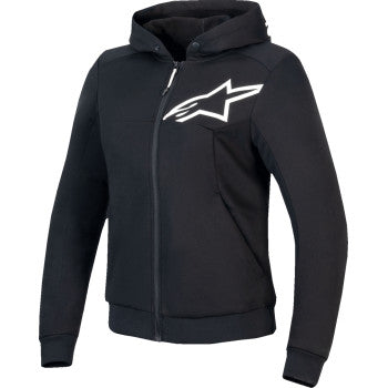 Alpinestars Stella Chrome v2 Sport Hoodie in black and white, 2XL, featuring a stylish design with logo details and sporty fit.