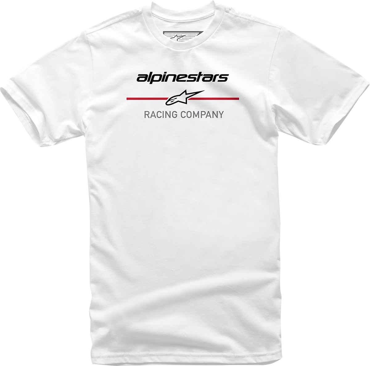 Alpinestars Bettering T-Shirt in white, large size, casual fit, with Alpinestars logo visible on front.