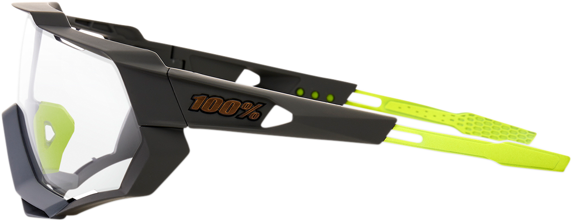 Bill's Exhausts Speedtrap sunglasses in gray with photochromic lenses, showcasing a sleek design and stylish frame.