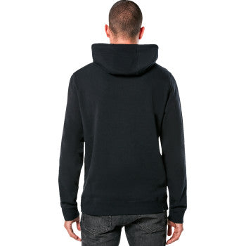 Alpinestars Ride 4.0 hoodie in black, red, and white, large size, featuring a sporty design and logo on the front.