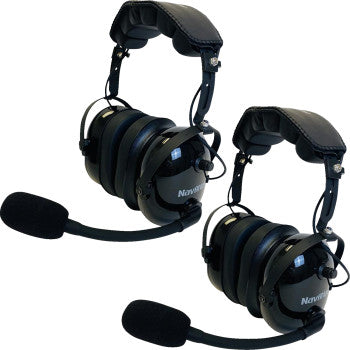 NAVATLAS 2-Seat Intercom/Headset Kit in black by Bill's Exhausts, showing the intercom units with headsets and connection cables