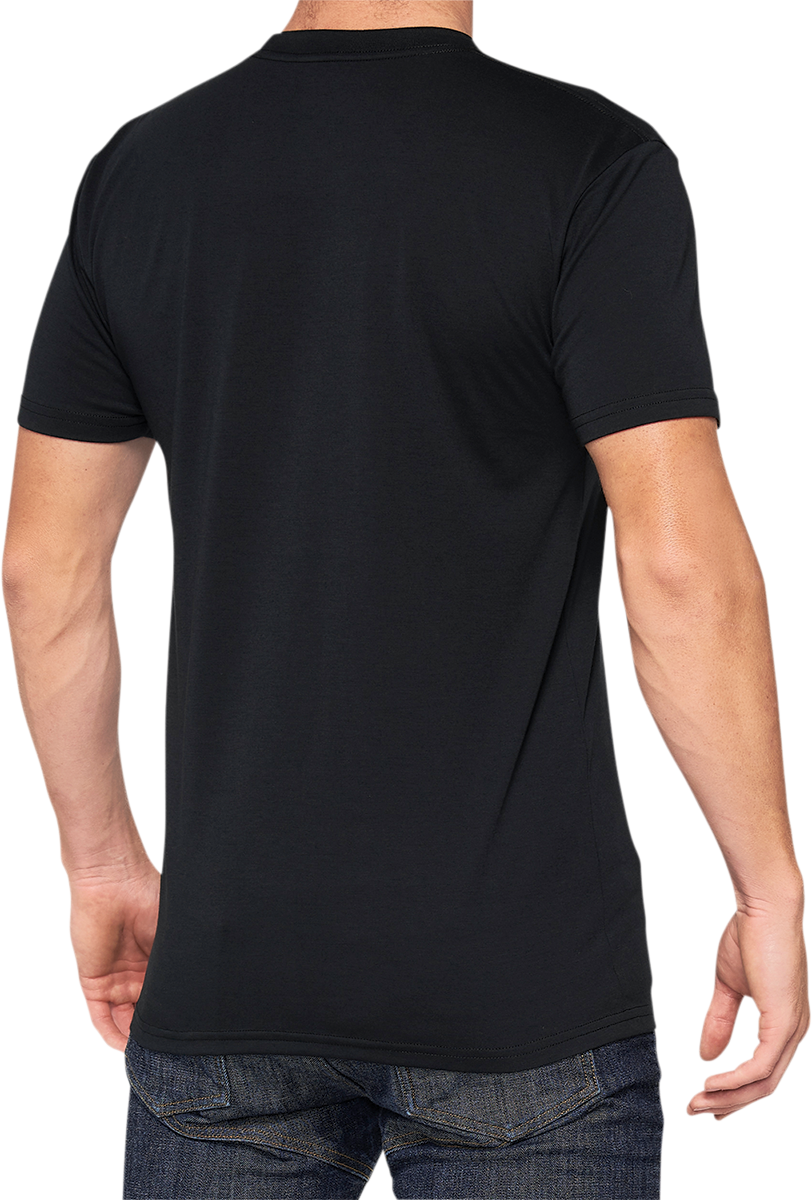 Black Athol Tech T-Shirt by Bill's Exhausts, small size, showing front view with logo and comfortable fit.