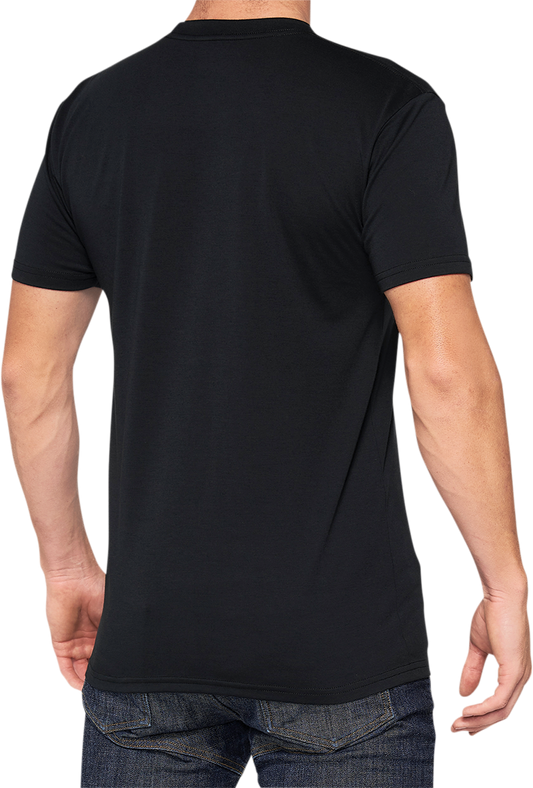Black Athol Tech T-Shirt by Bill's Exhausts, small size, showing front view with logo and comfortable fit.