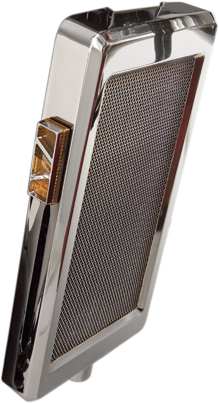 Bill's Exhausts SHOW CHROME mesh radiator grille for VTX1300 engine, durable chrome finish with sleek design and precise fit.