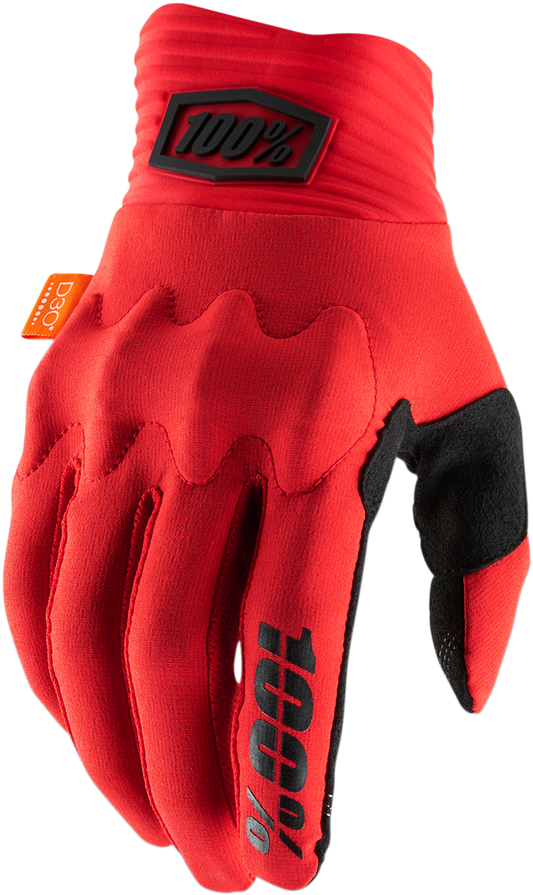 100% Cognito Gloves - Red/Black - Small 10014-00020 - Howling Moto