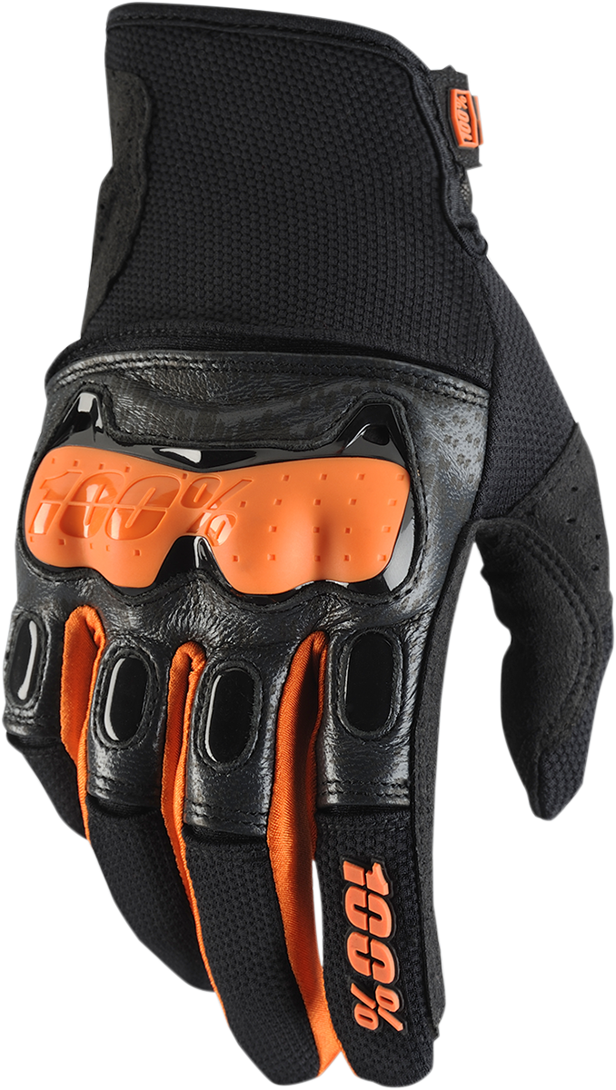 100% Derestricted Gloves - Black/Orange - Small 10007-054-10 - Howling Moto