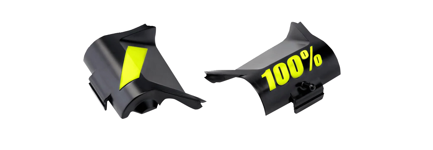 100% Forecast Canister Covers - Black/Fluo Yellow 59046-00001 - Howling Moto