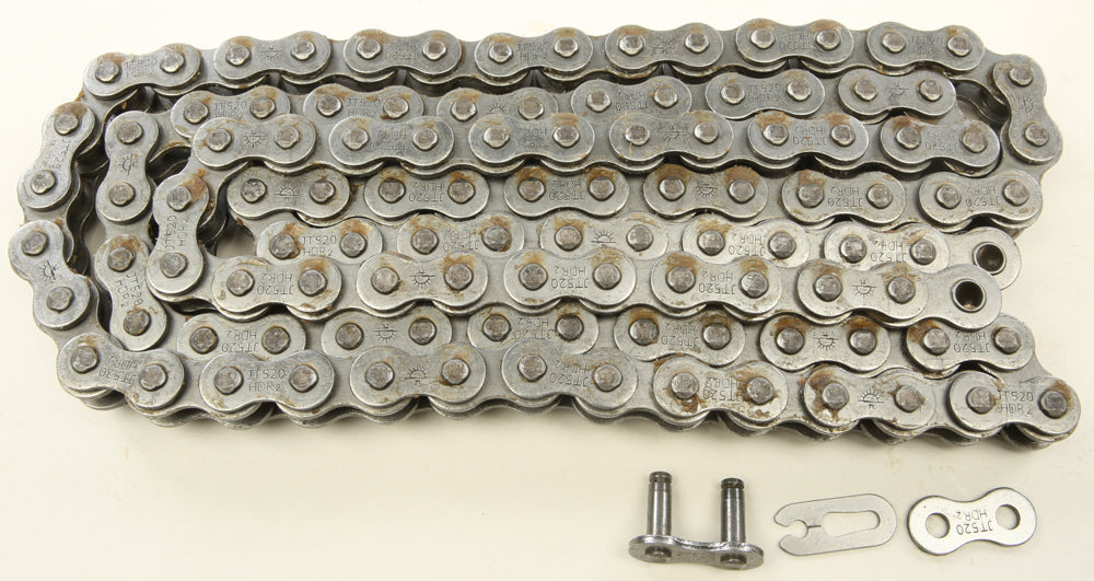 JT Heavy Duty Chain Header for 520 Series, Part JTC520HDR110SL, showing the durable steel chain header with secure links.