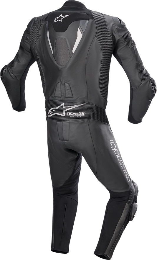 Alpinestars Missile Ignition v2 black 1-piece motorcycle racing suit with padded armor and sleek design, US 38 / EU 48.