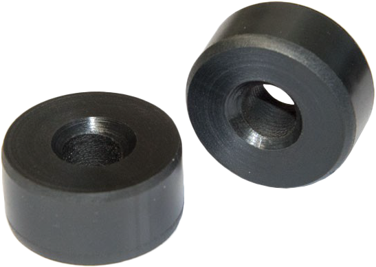 SLP replacement rollers for SLP Pol Block Driven Part 50-377, showing four black plastic rollers on a white background.