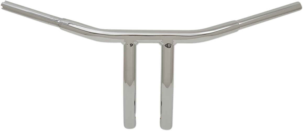 Chrome Drag Specialties 1-1/4 inch Buffalo T-Bar Handlebar with 8-inch rise, featuring a sleek, curved design for motorcycle handlebars.