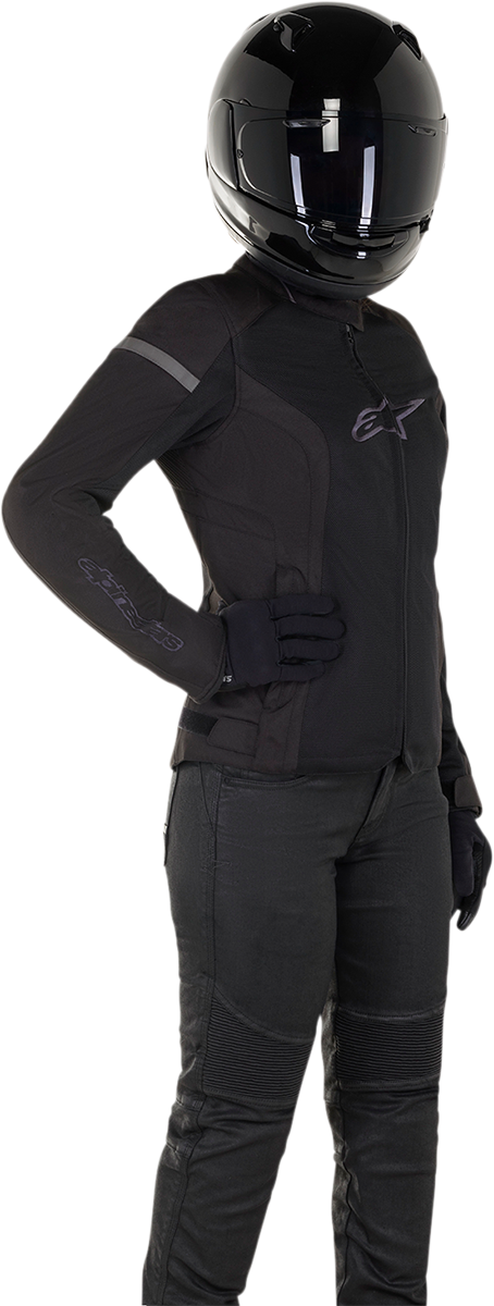 Alpinestars Stella T-Kira v2 Air motorcycle jacket in black and gray, 2XL, with protective padding and stylish design.