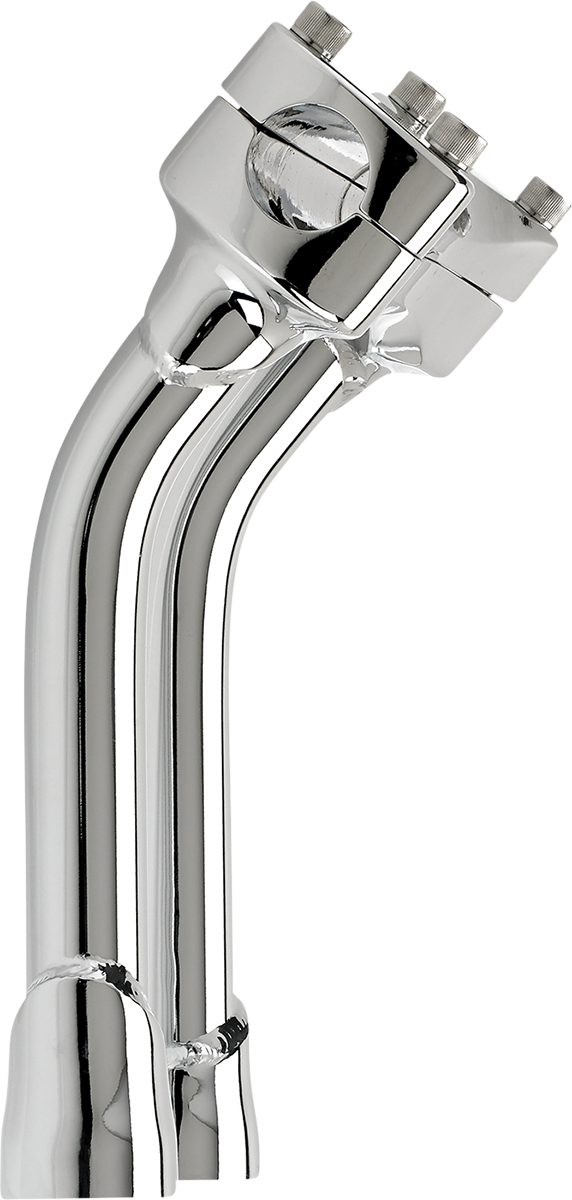 Chrome BILTWELL Risers for Murdock handlebars, 8-inch oversized pullback handlebar risers by Bill's Exhausts.