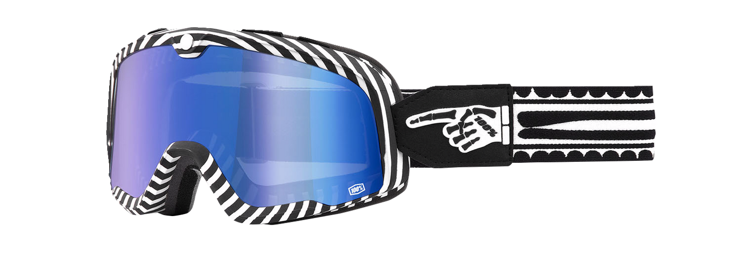100% Barstow Goggles - Death Spray - Blue Mirror 50000-00002 - Howling Moto