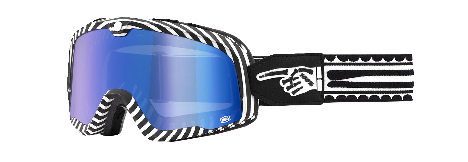 100% Barstow Goggles - Death Spray - Blue Mirror 50000-00002 - Howling Moto