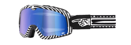 100% Barstow Goggles - Death Spray - Blue Mirror 50000-00002 - Howling Moto