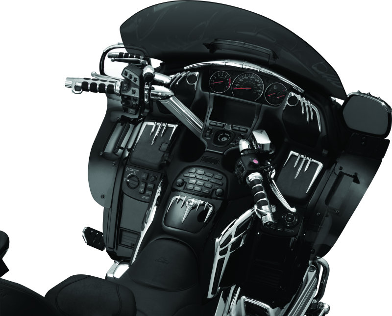 Chrome Kuryakyn Grip End Weights Part 6238 for motorcycle handlebars, designed to reduce vibration and improve grip comfort.