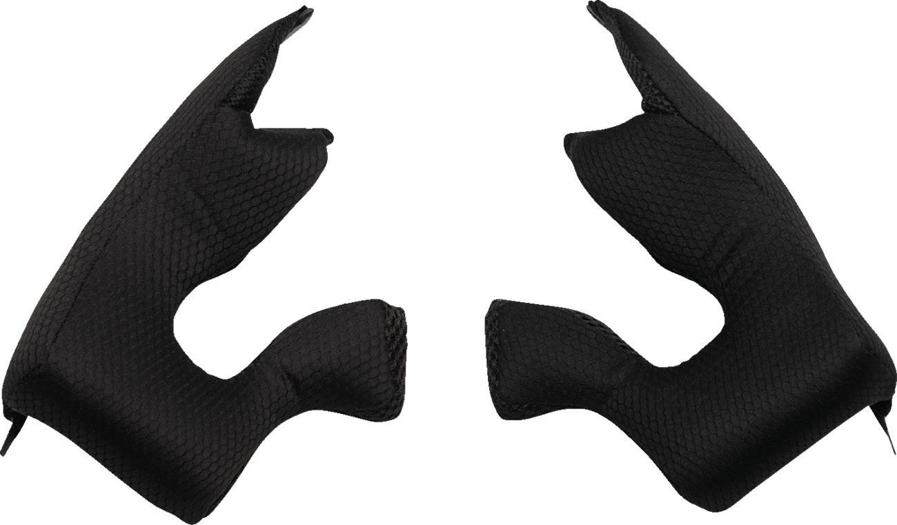 Black THOR Youth Fleet Cheek Pads in small size, designed for motorcycle helmets, shown against a plain background.