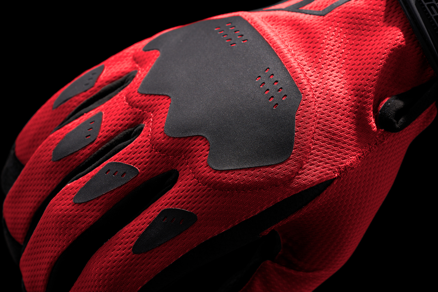 Red ICON Hooligan CE gloves by Bill's Exhausts, small size, featuring protective padding and durable construction for motorcycle riding.