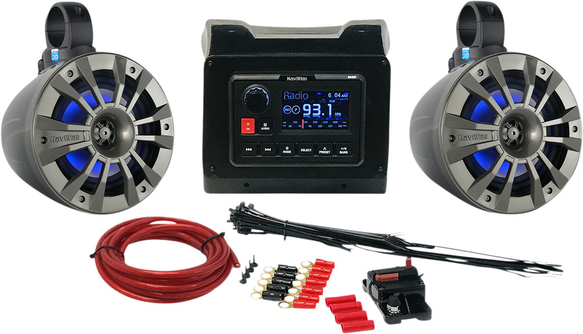Bill's Exhausts NAVATLAS Audio Kit Zone 2 X3 X31ZONE2 engine component with detailed wiring and electronic parts.