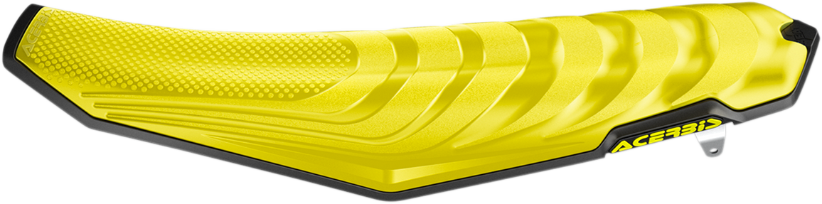 A yellow Acerbis X-Seat Air motorcycle body part designed for Suzuki models, featuring a sleek, aerodynamic shape.