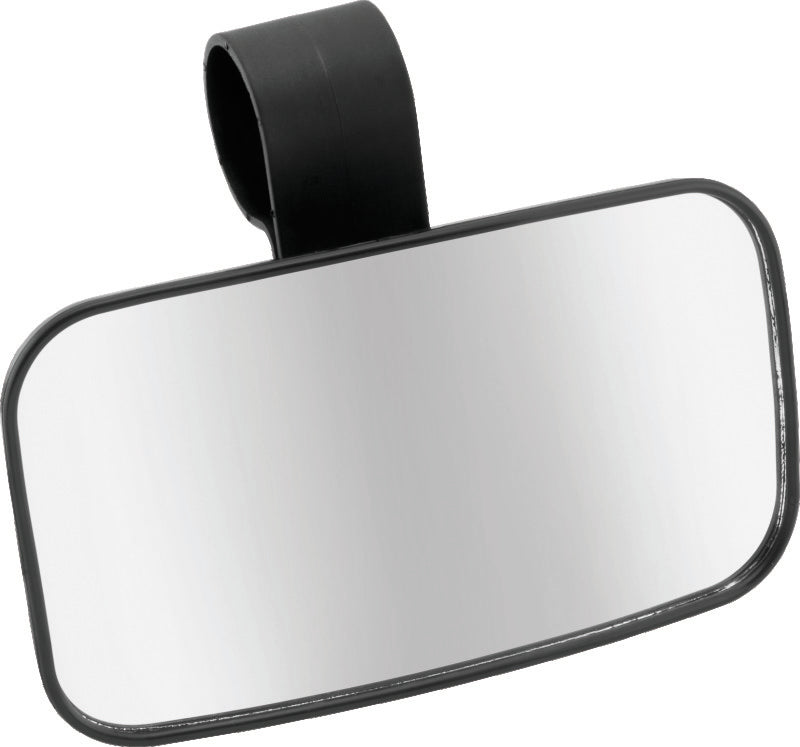QuadBoss universal rear and side view mirror for powersports vehicles, showing reflective glass and mounting bracket.