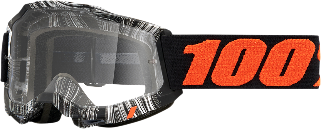 Clear Accuri 2 goggles by Bill's Exhausts with adjustable straps and vented design for comfortable, secure fit.