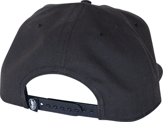 FMF Roper Hat in black, unstructured 5-panel cap with embroidery and woven label, designed for casual wear.