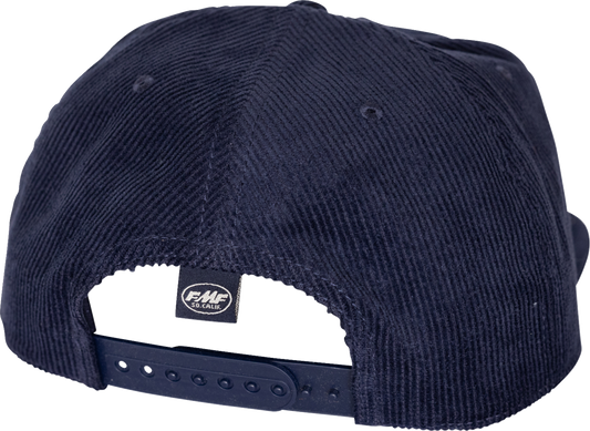 FMF Golden Age Navy corduroy hat with curved brim and adjustable strap, stylish headwear by FMF.