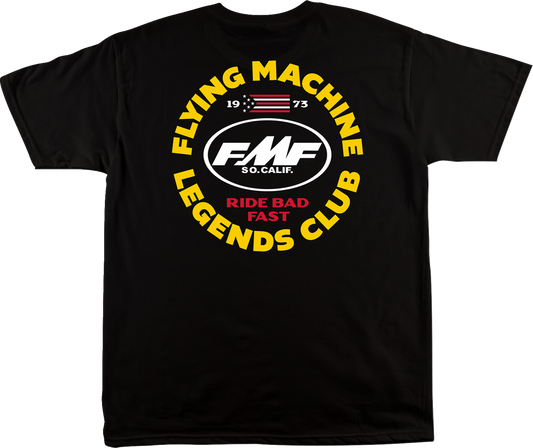 Black FMF Legacy T-Shirt in XL size with logo print, casual fit, made from soft cotton fabric.