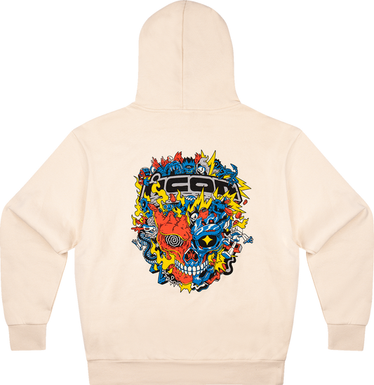 ICON ReDoodleâ„¢ Ivory hoodie in small, made from comfortable cotton-polyester blend, featuring a casual fit and graphic design.