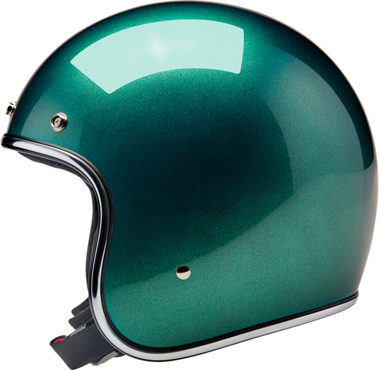BILTWELL Bonanza helmet in metallic Catalina Green, size XL, featuring a sleek design and glossy finish.