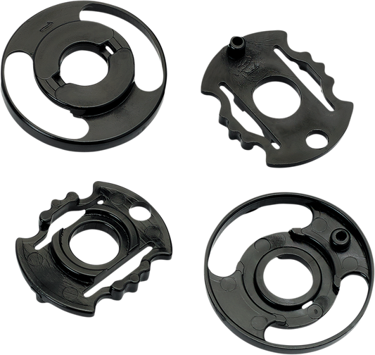 Pair of BILTWELL Gringo S/Lane Splitter Base Plates in black for helmet parts, Gen 2 model, designed for motorcycle helmets.