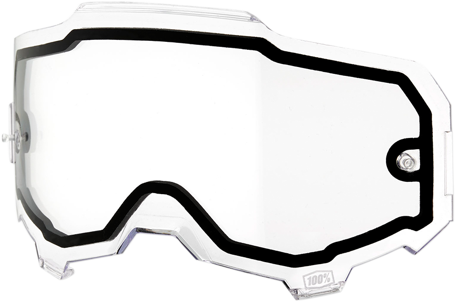 Bill's Exhausts 100% Armega Dual Lens Clear 59051-00001, showing the transparent lenses with dual design and brand markings.
