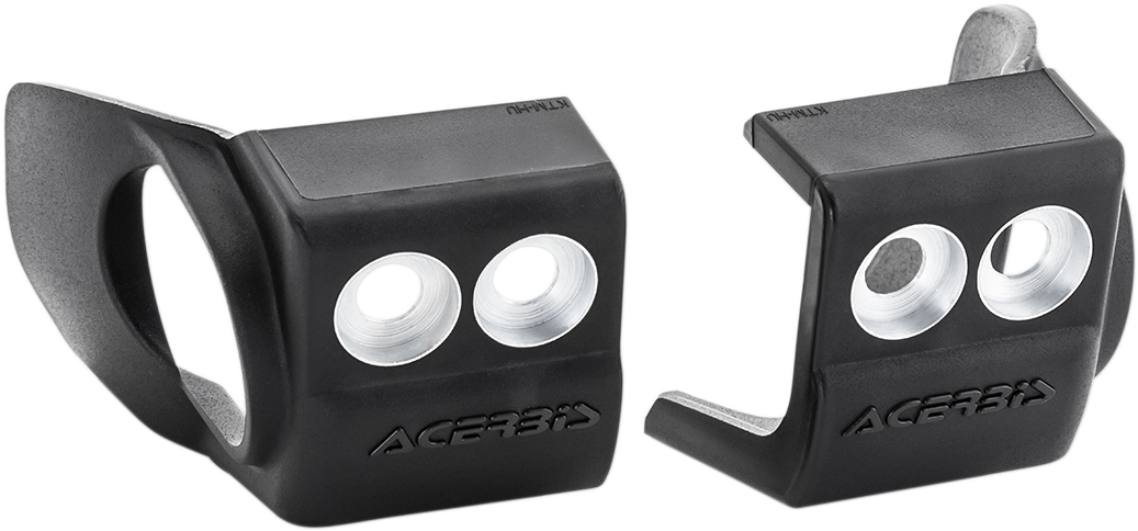 Black Acerbis Fork Shoe Protector for motorcycles, designed to shield fork bodies and prevent damage.