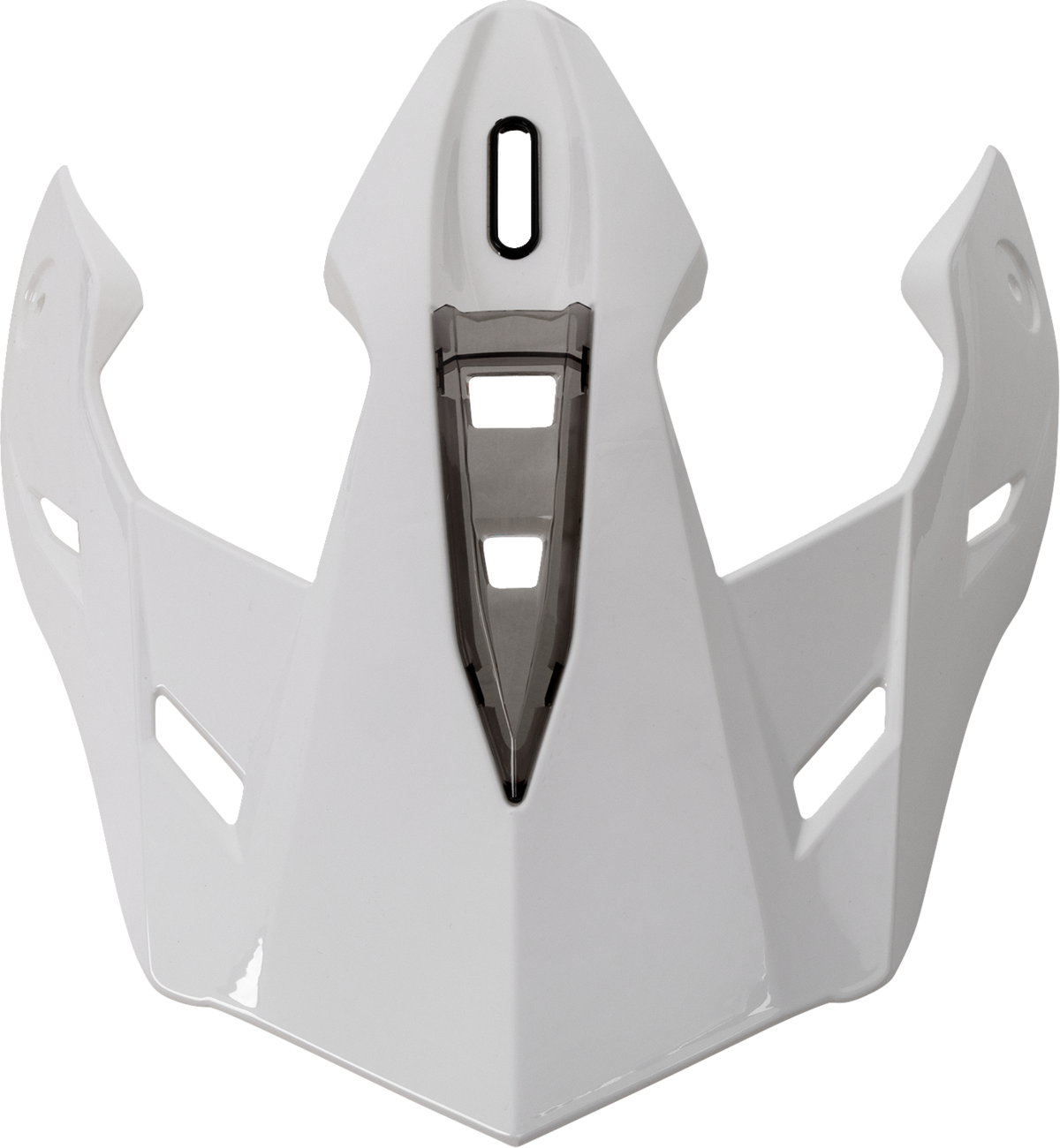 White Z1R Range 2.0 Peak Replacement helmet part, Z1R Part 0133-1675, showing the smooth, white helmet peak.