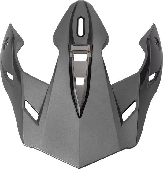 Dark silver Z1R Z1R Range 2.0 Peak replacement helmet visor, part 0133-1676, with reflective finish and clear visibility.