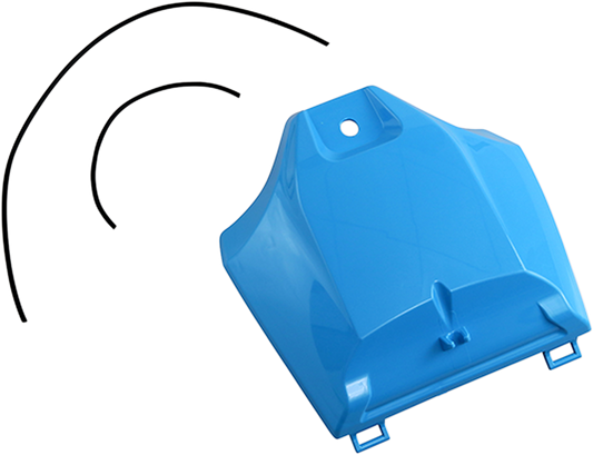 Light blue ACERBIS tank cover for motorcycle, designed for body protection, with detailed stitching and brand logo visible.