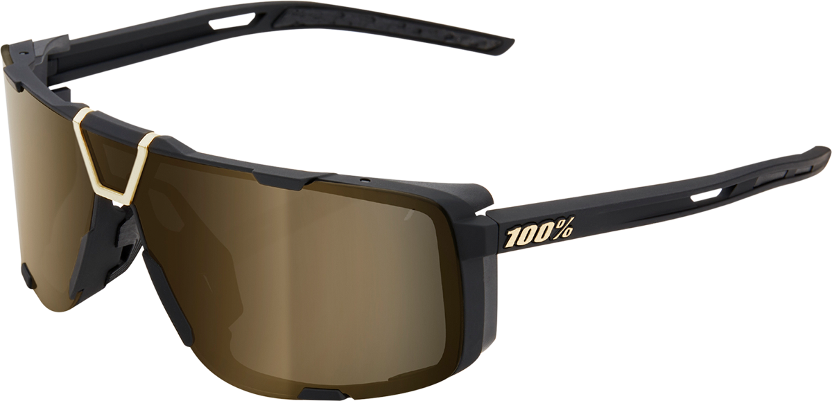 100% Eastcraft Sunglasses - Soft Tact Black - Soft Gold Mirror 61045-258-01 - Howling Moto