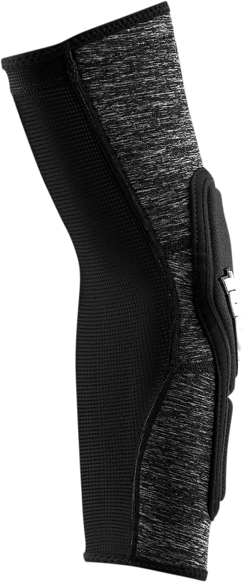 Bill's Exhausts Ridecamp Elbow Guards in gray and black, large size, designed for protection and comfort during cycling.