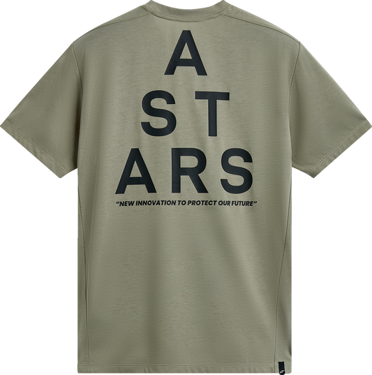 Alpinestars Attrition Performance T-Shirt in light green and black, 2XL size, showcasing a sleek athletic design.