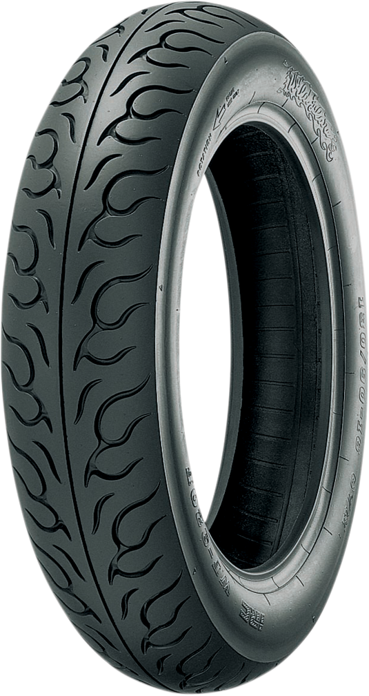 IRC WF-920 Wild Flare motorcycle front tire 100/90-19 57H, showing tread pattern and sidewall details.