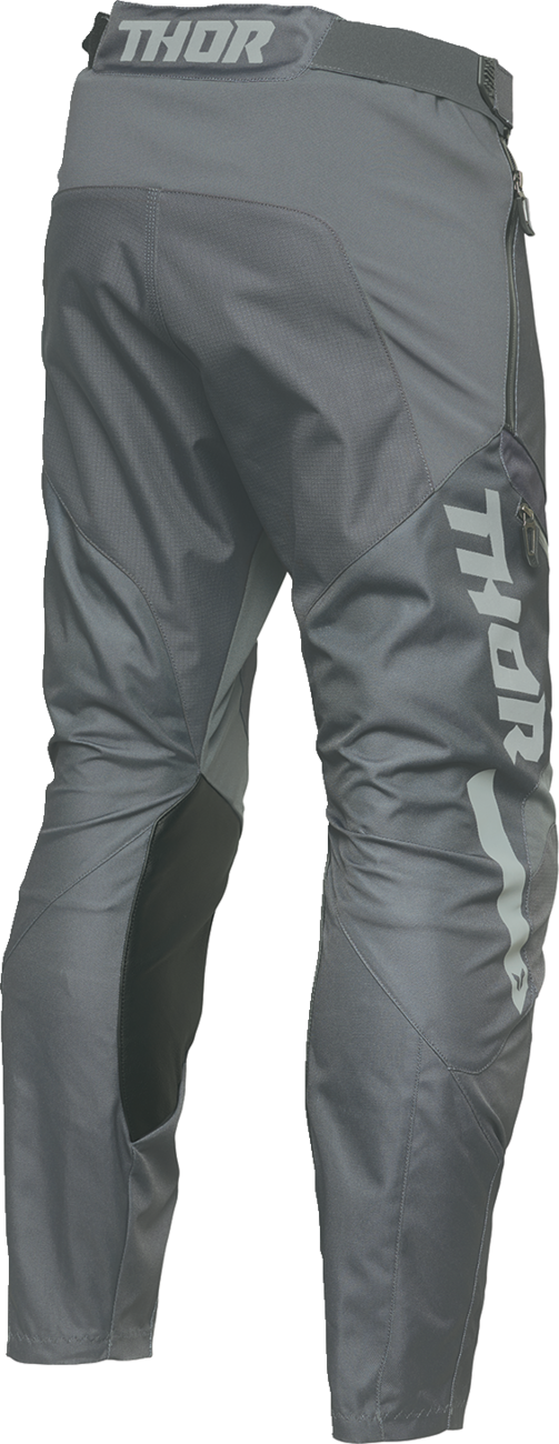 THOR Terrain In-the-Boot motorcycle riding pants in charcoal color, US size 42, featuring durable design and reinforced materials.