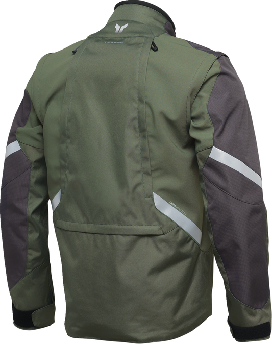 THOR Terrain Jacket in Army and Charcoal for men, 2XL size, featuring a rugged outdoor design and durable fabric.