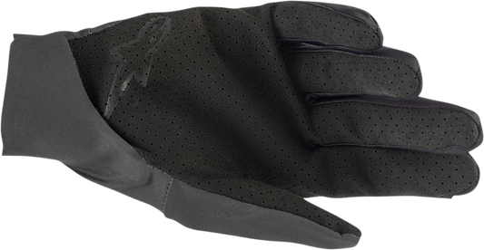 Alpinestars Drop 4.0 Black motorcycle gloves, large size, showcasing protective design and textured palm for grip.